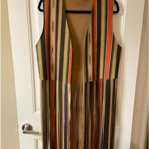 Mid length fringe vest